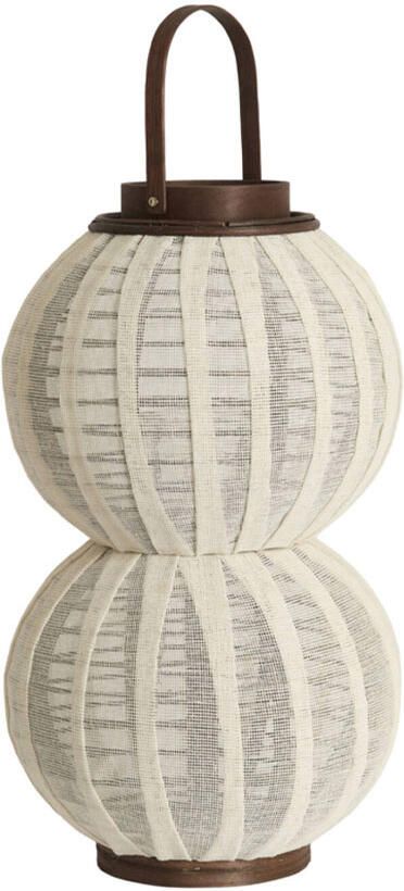 Light & Living Windlicht Arbore Linnen + hout donkerbruin M