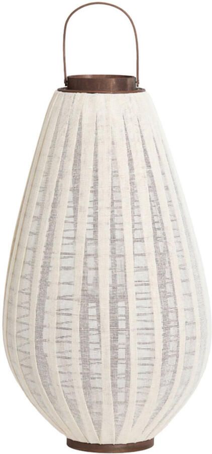 Light & Living Windlicht Dazio Linnen dk bruin hout L