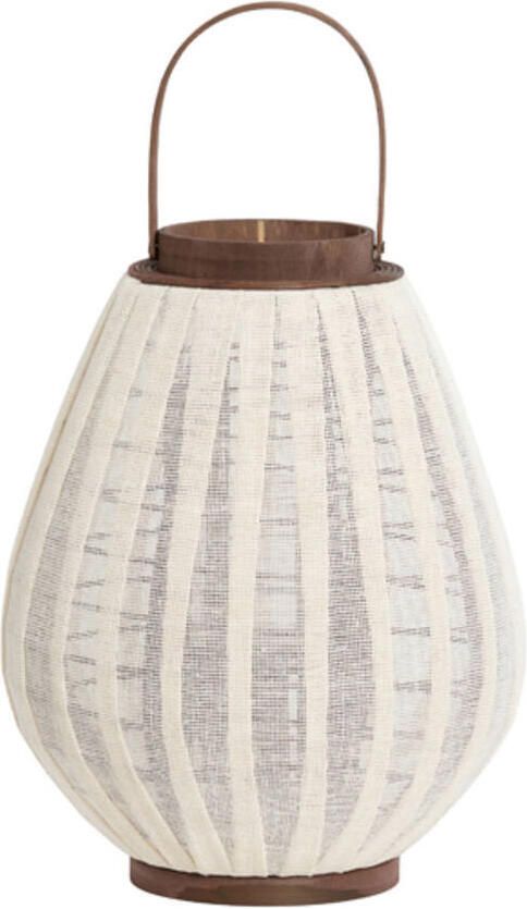 Light & Living Windlicht Dazio Linnen dk bruin hout S