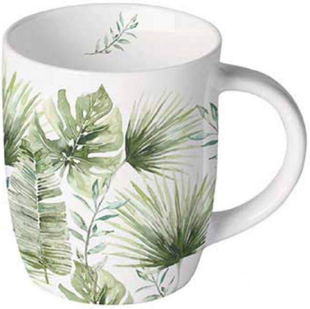 Mok Jungle bladeren wit 0.2L