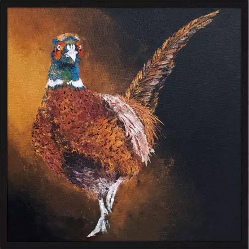Mondiart Schilderij Feasty Pheasant met lijst Black Gold