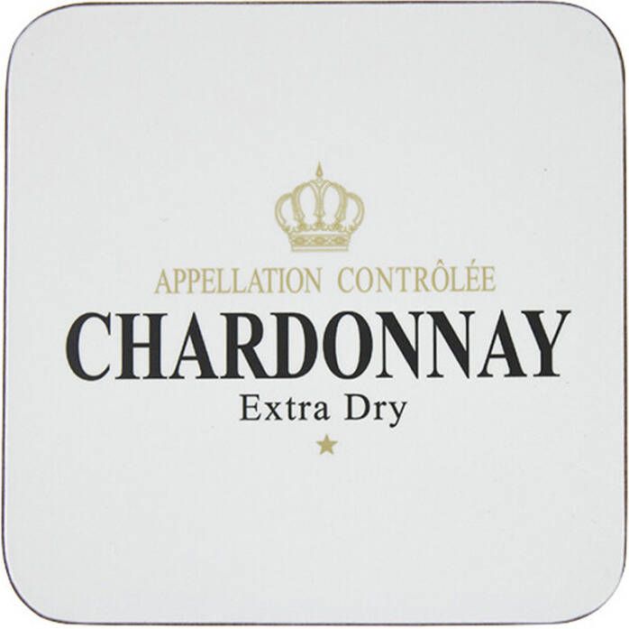 Onderzetter Chardonnay wit set van 6