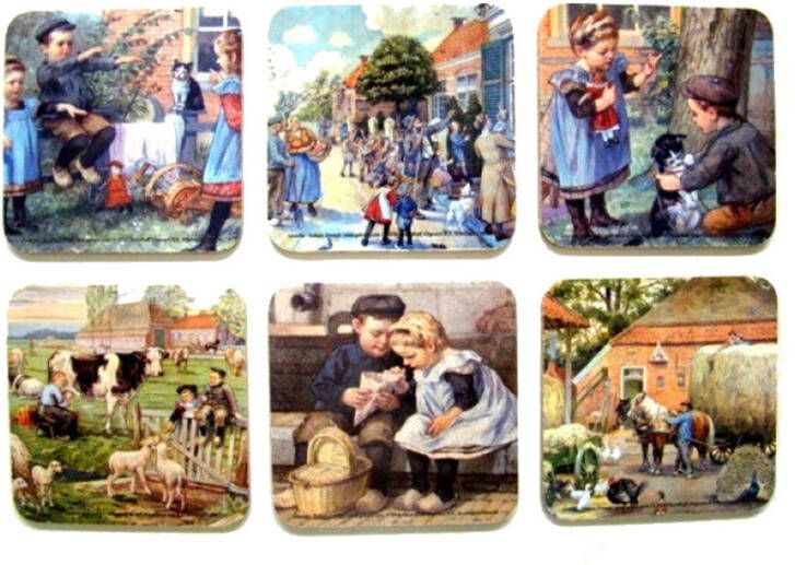 Onderzetter set 6 Ot en Sien kurk
