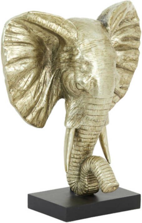 Ornament op voet Elephant licht goud M