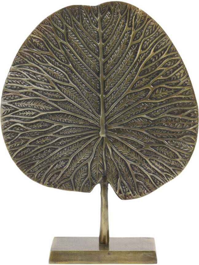 Ornament op voet Leaf antiek brons