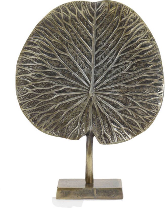 Ornament op voet Leaf antiek brons klein