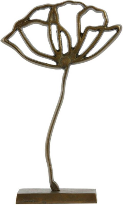 Ornament op voet Papaveru antiek brons L