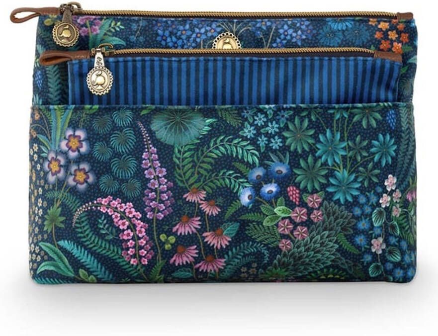 PiP Studio Cosmetic Bag Combi Querida Velvet Dark Blue