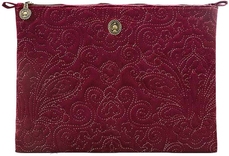 PiP Studio Cosmetic Flat Pouch Large Velvet Quiltey Days Red