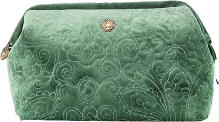 PiP Studio Cosmetic Purse Large Velvet Quilted Green