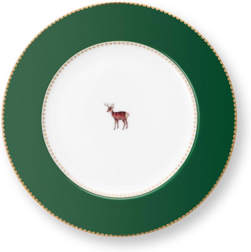 PiP Studio Dinerbord Love Birds Deer Dark Green 26.5 cm