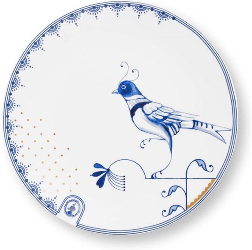PiP Studio Gebaksbord Pip the Blue Bird White 18 cm