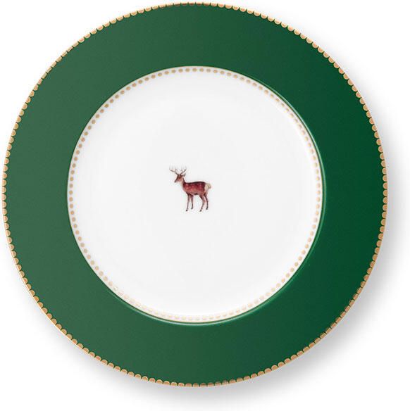 PiP Studio Gebaksbordje Love Birds Deer Dark Green 17 cm
