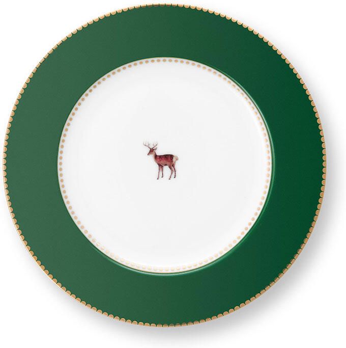 PiP Studio Ontbijtbord Love Birds Deer Dark Green 21 cm