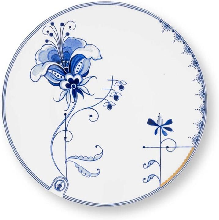 PiP Studio Ontbijtbord Pip the Blue Bird White 23 cm