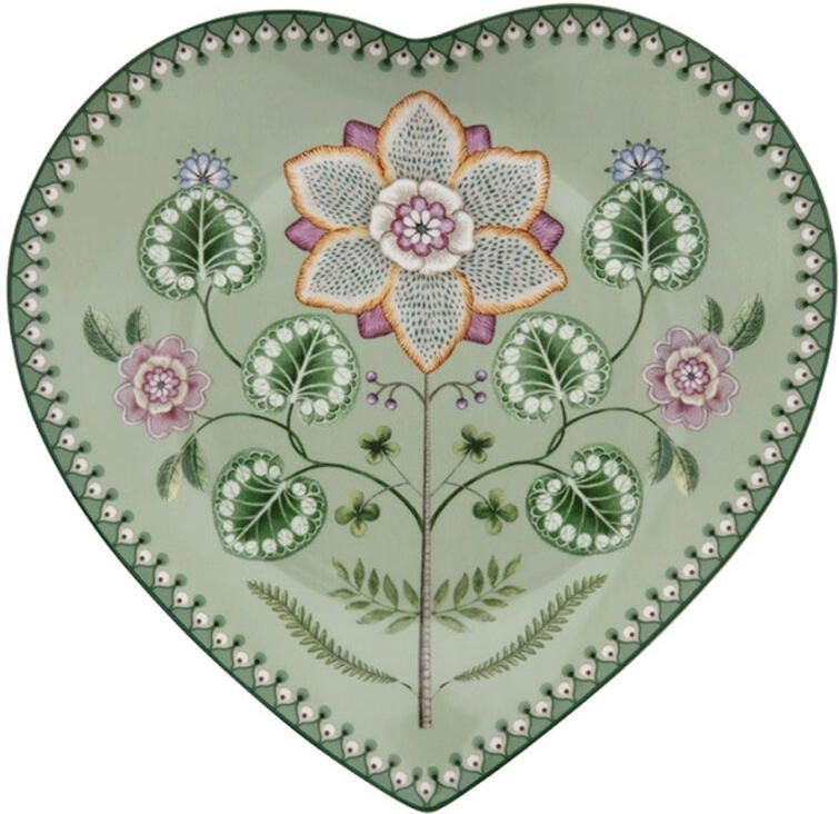 PiP Studio Plate Heart Shape green 21.5cm