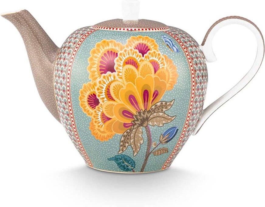 PiP Studio Theepot Blooming Tales Fantasy Khaki-blue