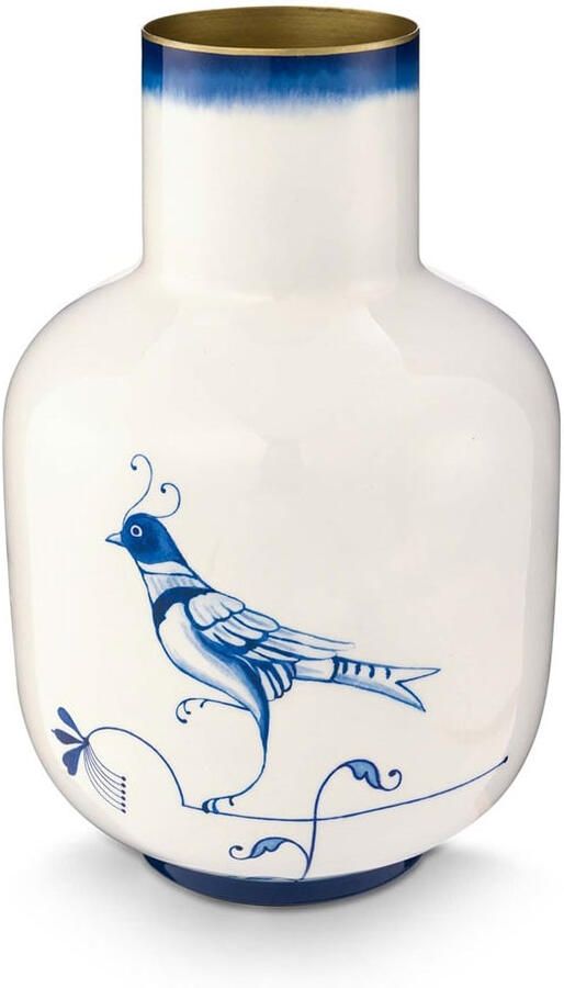 PiP Studio Vaas Metaal Pip The Blue Bird Blue 30 cm
