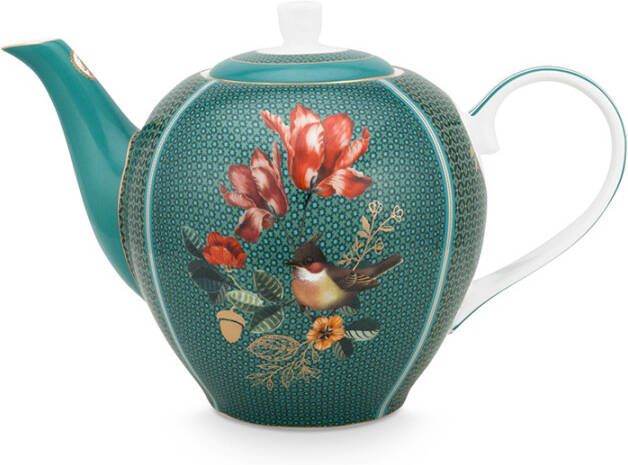 PiP Studio Thee pot L Winter Wonderland Squirrel Green 1 6L