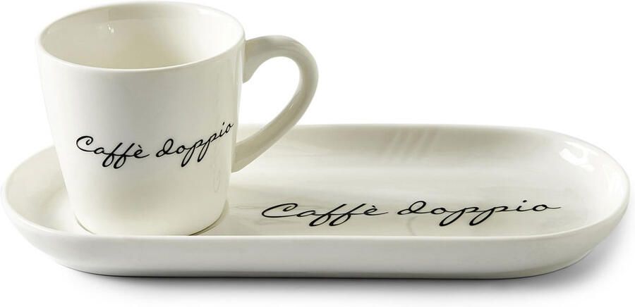 Riviera Maison Caffe Doppio Kop met schotel