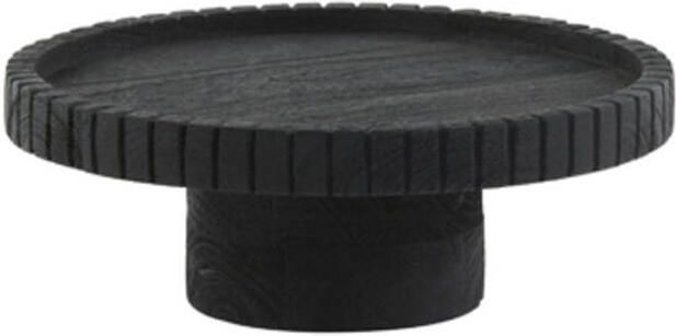 Schaal op voet Caleta hout zwart S