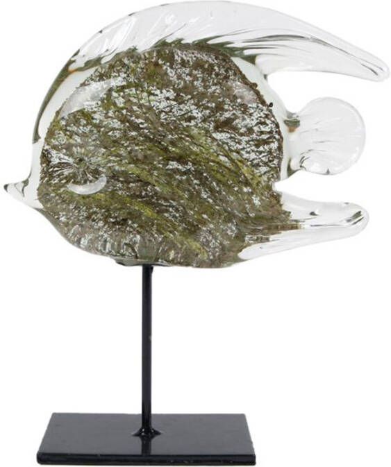 Sculptuur Fish grijs groen