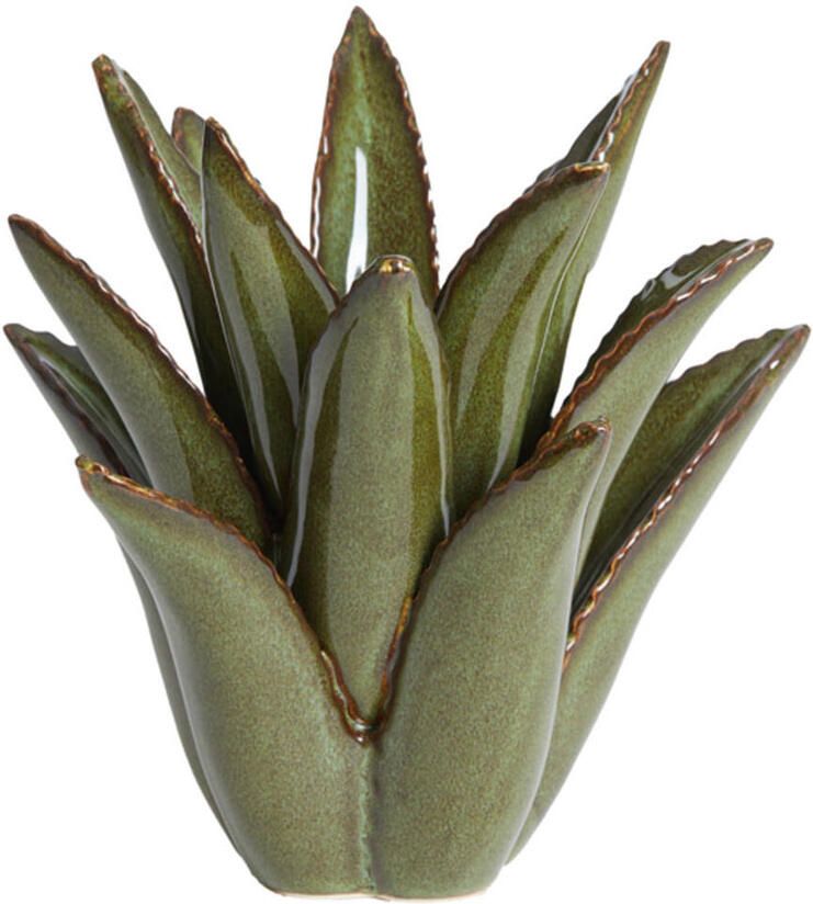 Theelicht Cactus keramiek donker groen L