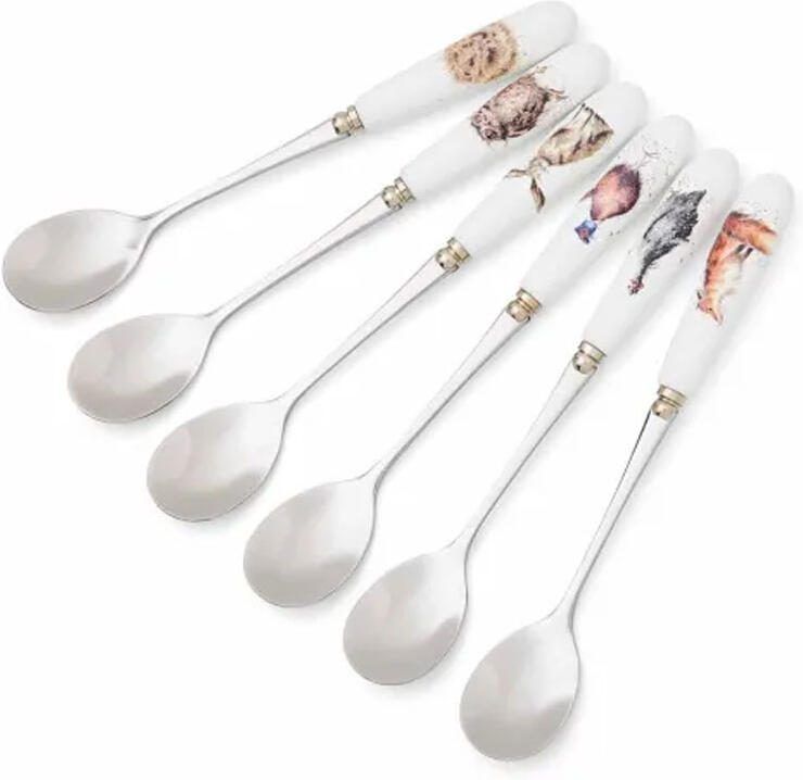 Wrendale design Teaspoons Country Animal set 6
