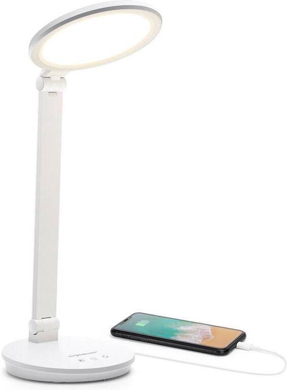 Aigostar 10ZIK Bureaulamp led dimbaar USB Opladen Touch Control Verstelbaar Leeslamp 8w Wit