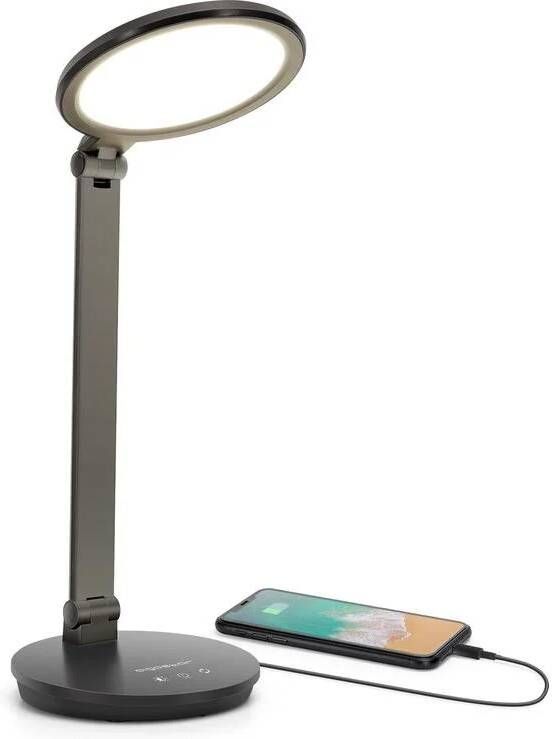 Aigostar 10ZIL Bureaulamp led dimbaar Touch Control USB Opladen Verstelbaar Leeslamp- Nachtlamp 8W Zwart
