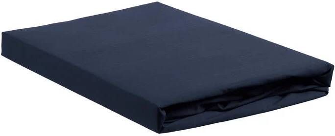 Ambiante Katoen Splittopper Hoeslaken 140x200 Donker Blauw
