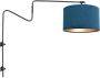 Anne Lighting wandlamp Linstrom zwart metaal velours stof schemerlamp E27 3727ZW - Thumbnail 2