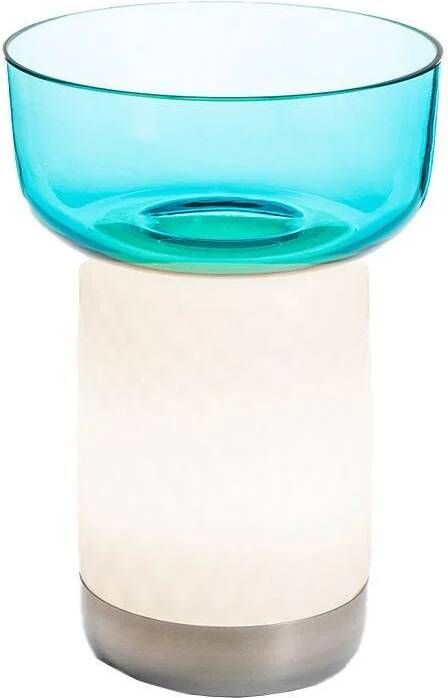 Artemide Bontà tafellamp met kom LED oplaadbaar turquoise