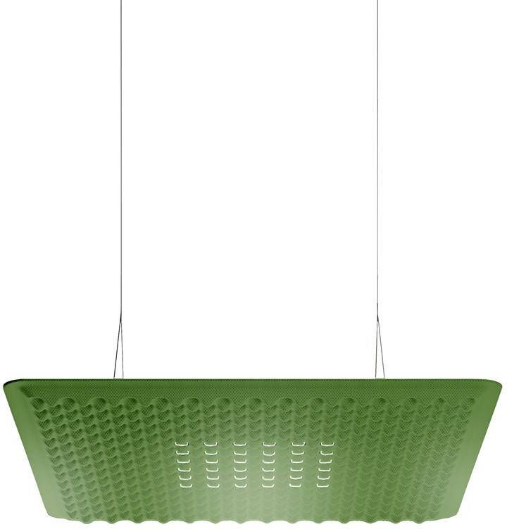 Artemide Eggboard Matrix akoestische hanglamp 80x80 groen