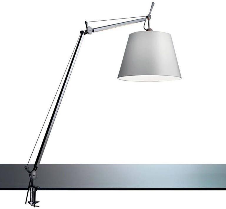 Artemide Tolomeo Mega klemlamp retrofit met schakelaar 32cm grijs