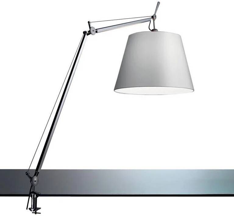 Artemide Tolomeo Mega klemlamp retrofit met schakelaar 36cm grijs