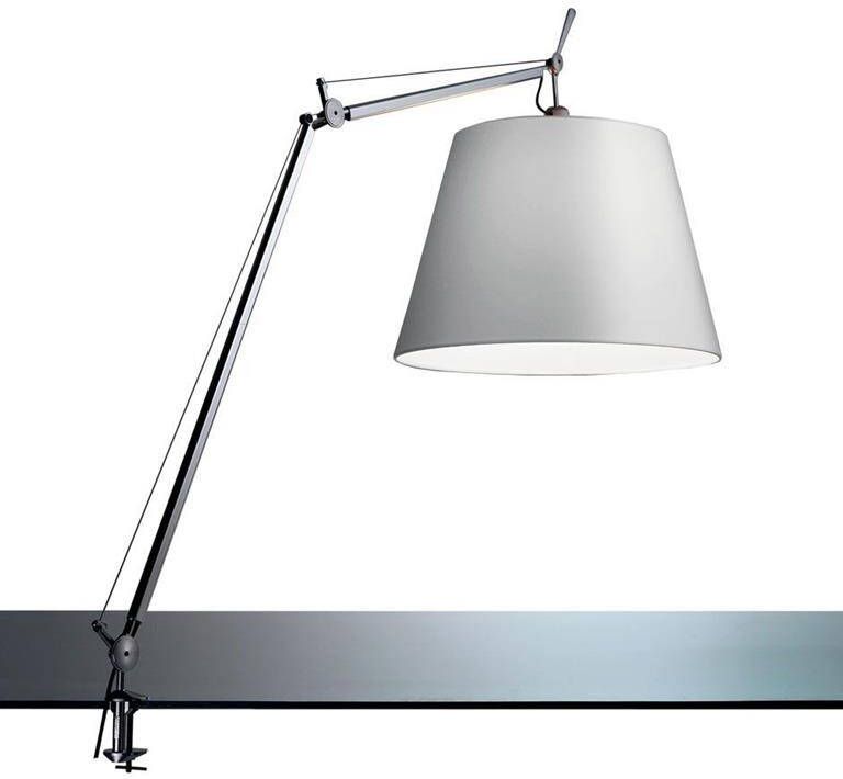 Artemide Tolomeo Mega klemlamp retrofit met schakelaar 42cm grijs