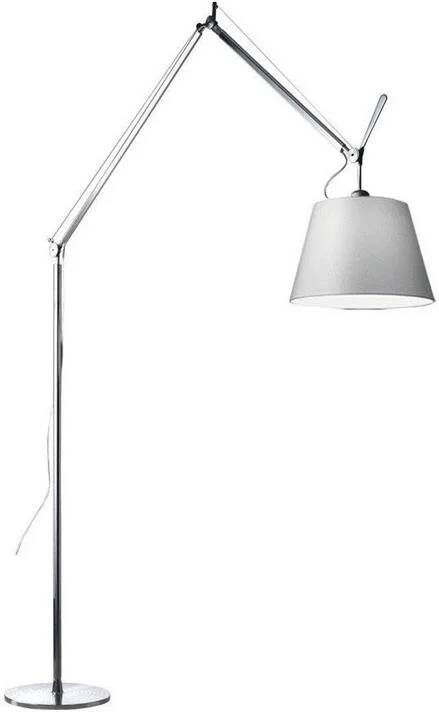 Artemide Tolomeo Mega Terra booglamp LED 3000K snoerdimmer alu grijs