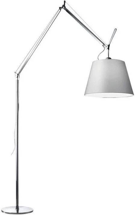 Artemide Tolomeo Mega Terra booglamp LED 3000K snoerdimmer alu grijs