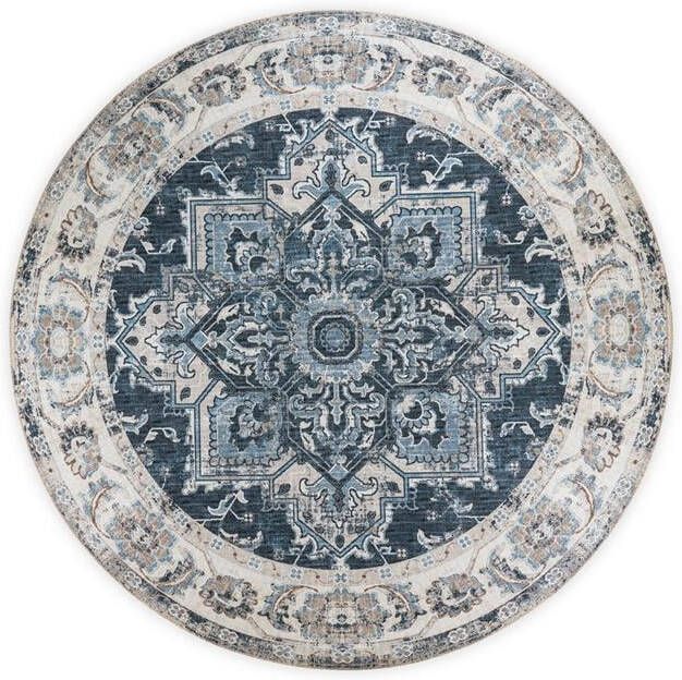 Artichok Valerie Vloerkleed Vintage Ø 200 cm Blauw