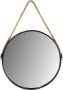 ATMOSPHERA Spiegel wandspiegel rond D38 cm metaal zwart met touw Woondecoratie accessoires Spiegels - Thumbnail 2
