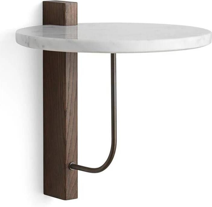 Audo Copenhagen Corbel wandplank donker eiken|Carrara marmer