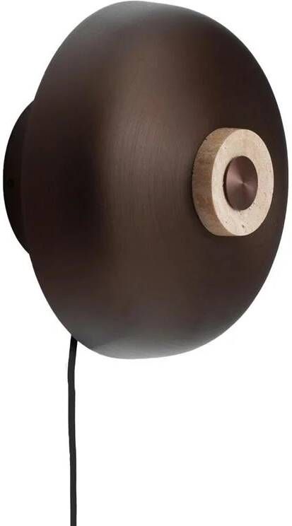 Audo Copenhagen Reverse wandlamp met snoer Sand Travertine|Bronzed