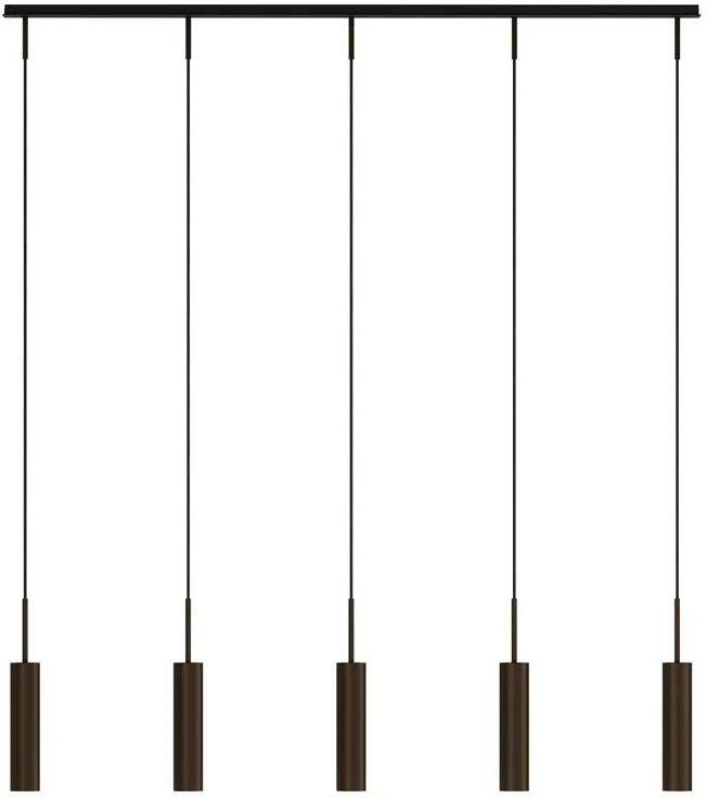 Audo Copenhagen Tubulaire Rail cluster 5 hanglamp lineair Bronzed