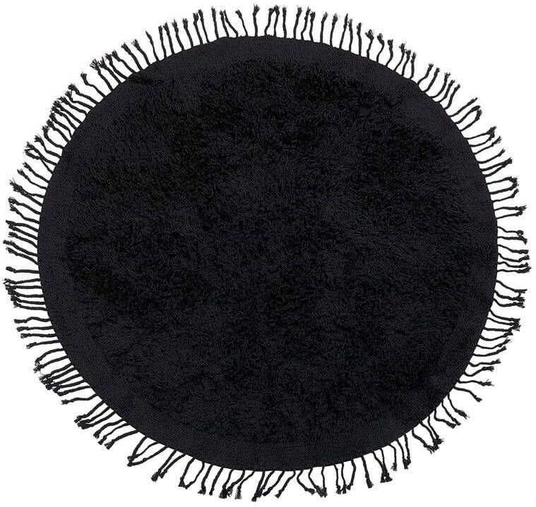 Beliani BITLIS Vloerkleed zwart 140x140