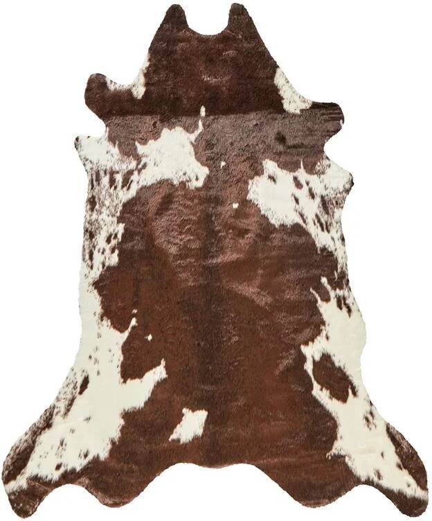 Beliani BOGONG Vloerkleed Bruin|Wit 150 x 200 cm Polyester