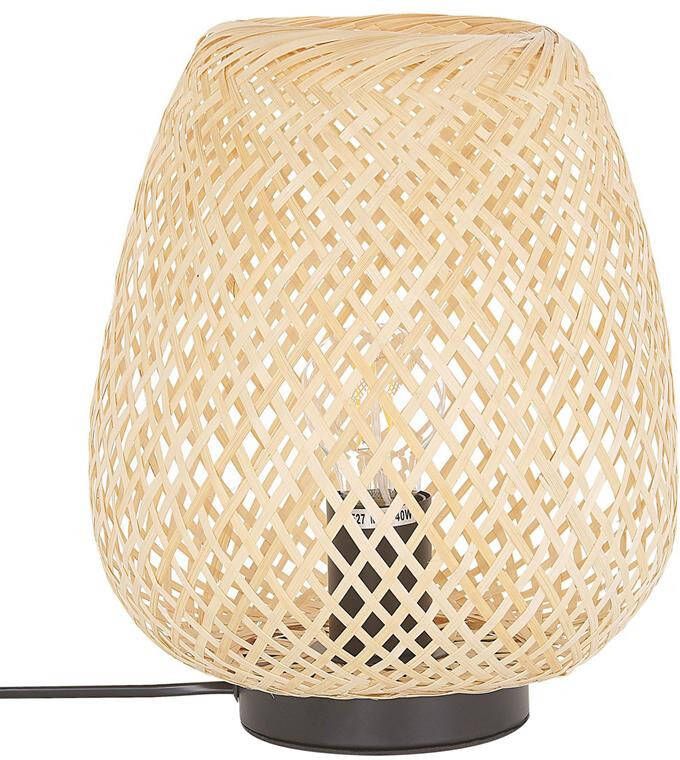 Beliani BOMU Tafellamp Lichte houtkleur Bamboehout