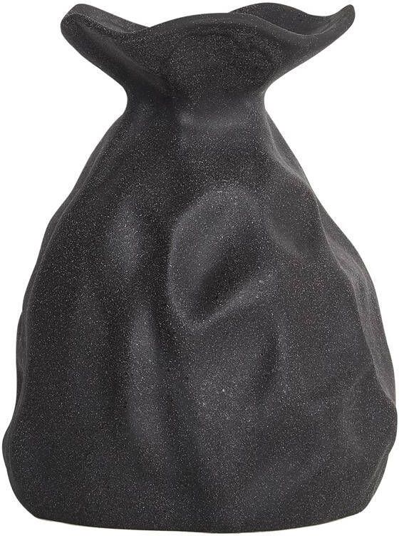 Beliani COONTAIL Bloemenvaas Zwart 31 cm Steengoed