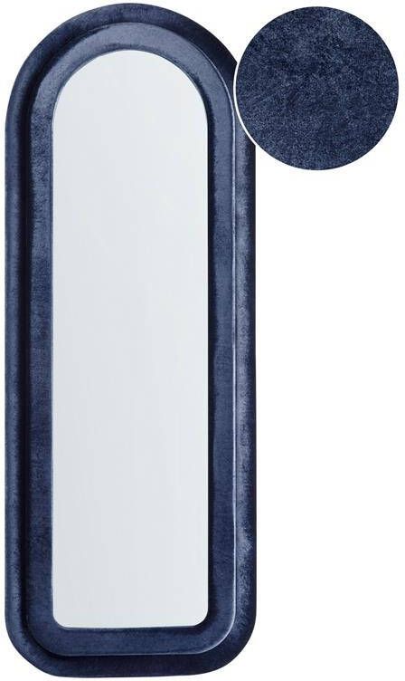 Beliani CULAN Wandspiegel Donkerblauw Fluweel
