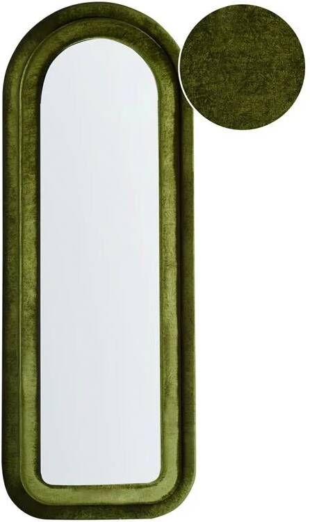 Beliani CULAN Wandspiegel Groen Fluweel